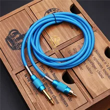 Высочайшее качество цвет небесно-синий цвет 1 шт. Силиконовые RCA Клип Шнуры Plug Источники питания для татуажа 180 см Клип шнур для Постоянные Татуировки