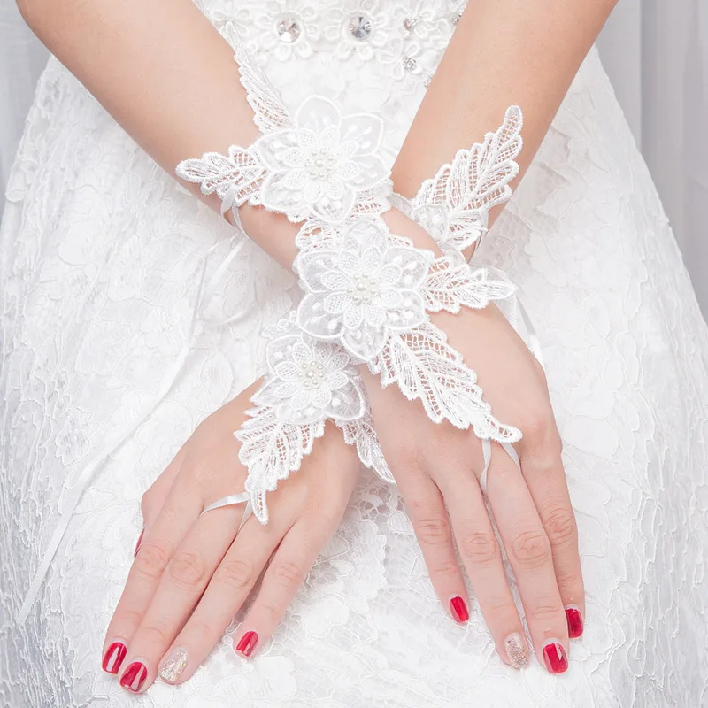 Свадебные перчатки невесты кружевное свадебное платье Роскошные Длинные Fingerless Свадебные аксессуары Partyc