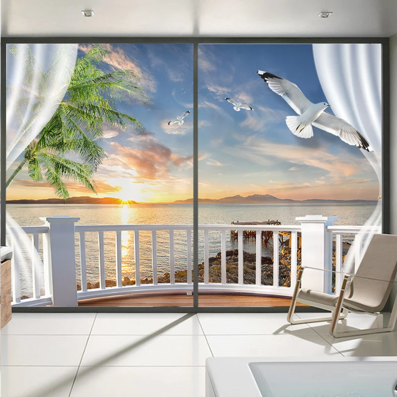 

Electrostatic frosted window glass sticker transparent opaque bathroom kitchen cellophane office film