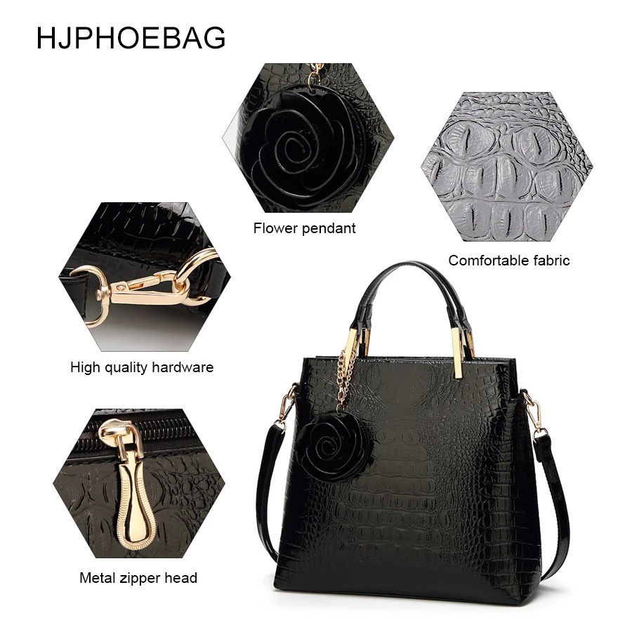  HJPHOEBAG Women's large-capacity crocodile pattern handbag casual crocodile shoulder bag Messenger  - 32997494471