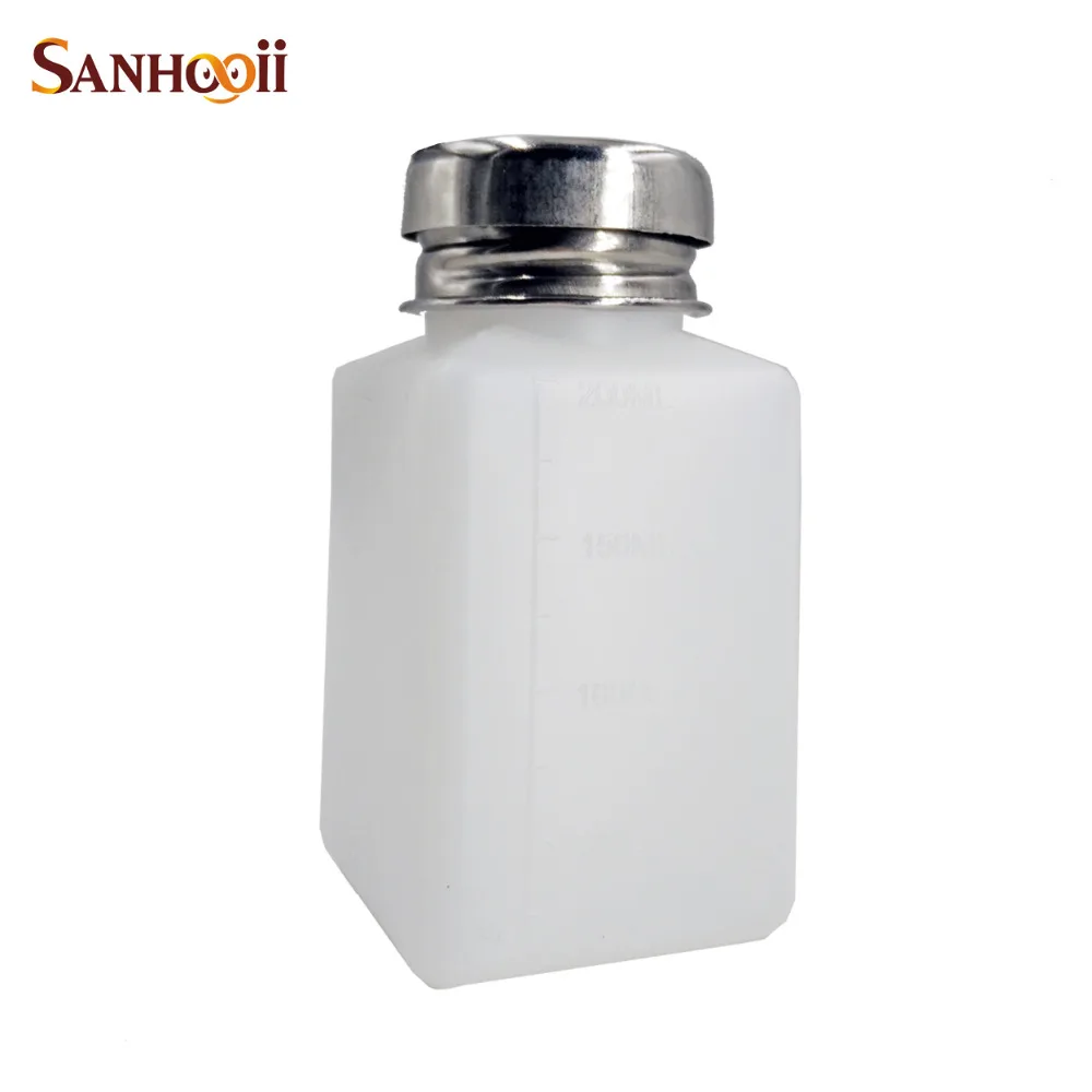 

180ML Pressing Pump Liquid Alcohol Rosin Thinner Nail Polish Remover Dispenser Cleaner Empty Pumping Bottle Durable Storage
