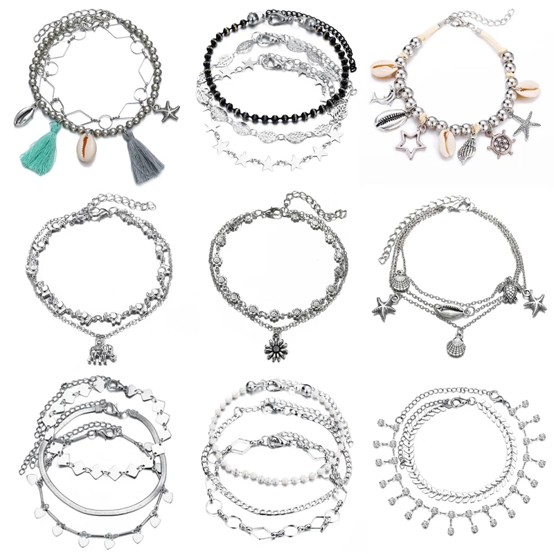 

Hot Summer Starfish Pendant Anklets 2019 For Women Stone Beads Sea Shell Anklet Bohemian Bracelets On Leg Boho Beach Jewelry
