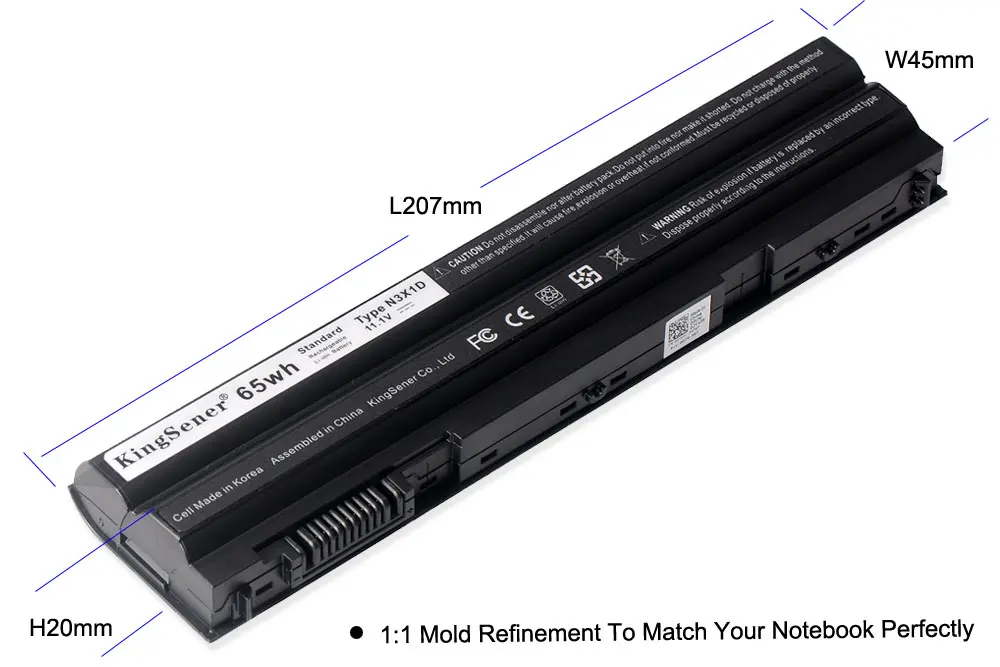 Аккумулятор KingSener Korea Cell N3X1D для Dell Latitude E5420 E5430 E5520 E5530 E6420 E6520 E6430 E6440 E6530 M5Y0X HXVW