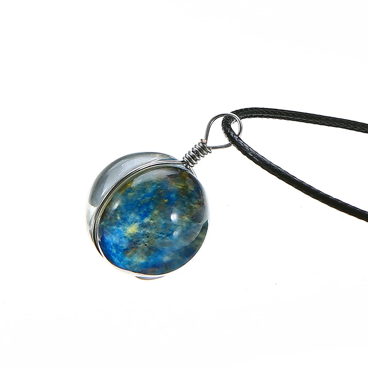 10Style Unisex Dreamy Glass Ball Necklace Shellhard Nebula Space Star Universe Galaxy Pattern Pendant Necklace Femme Jewelry