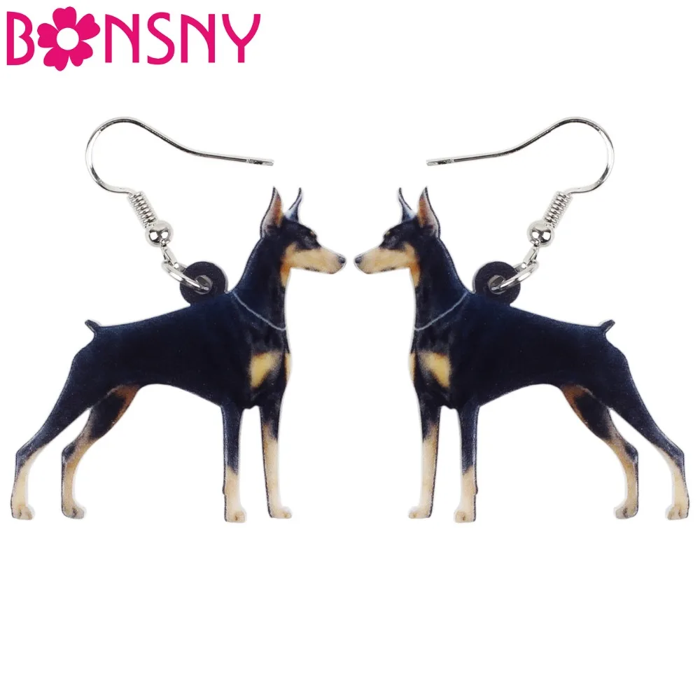 

Bonsny Acrylic Anime Dangle Drop Doberman Pinscher Dog Earrings Hoops Big Long Jewelry For Girls Women Ladies Cheap Accessories