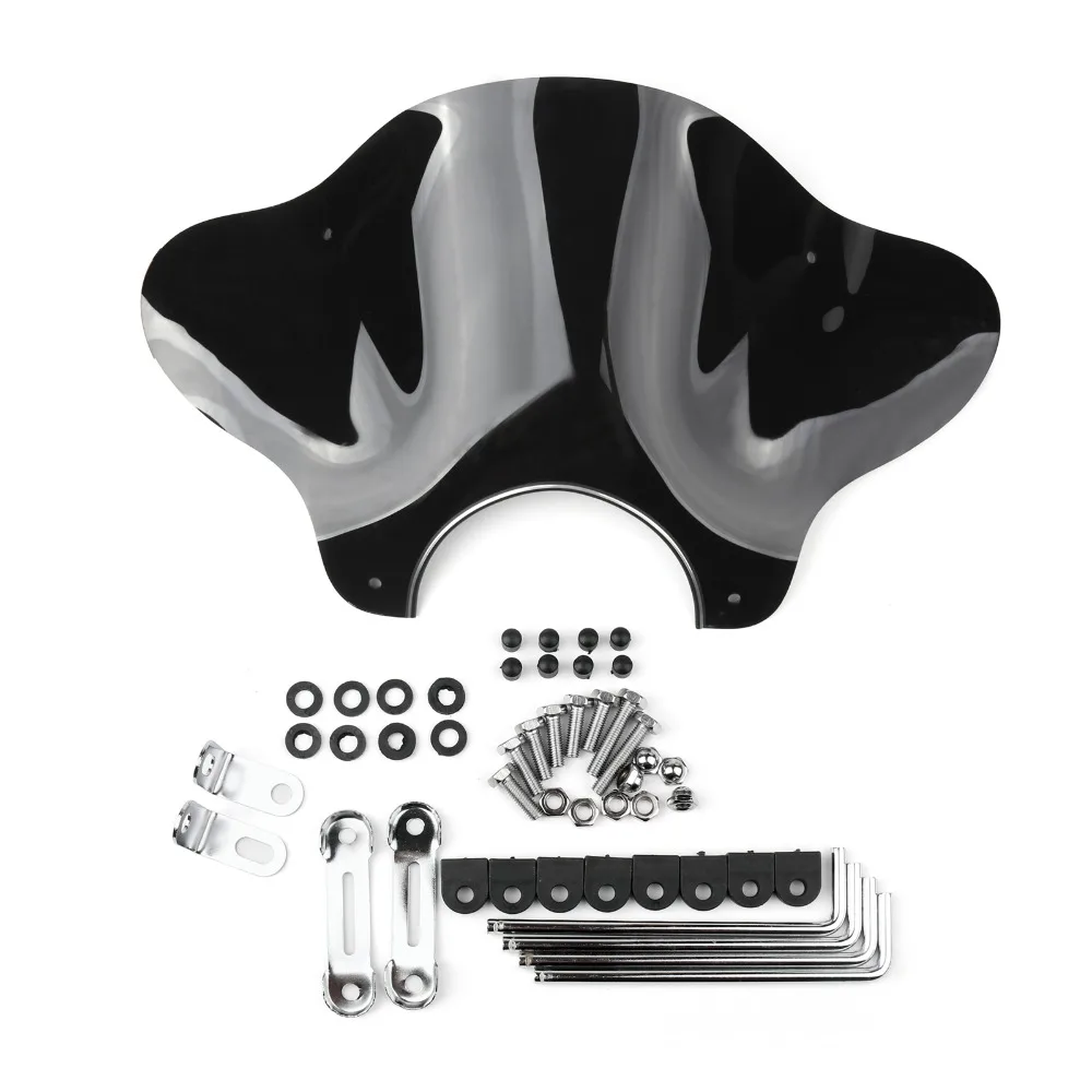 

Areyourshop Universal Motorcycle Cruiser Windshield Windscreen with Mounting Kit Motorcycle Accessories Wind screen Covers