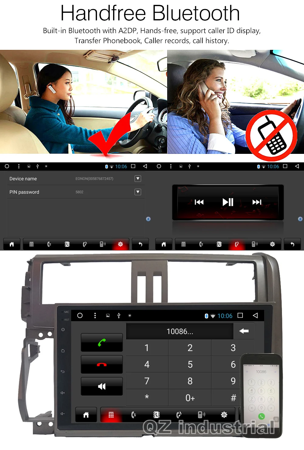 Top QZ industrial HD 9" Android 8.1 T8 Car DVD player for Toyota Prado Land Cruiser 150 2010-2013 with 3G 4G GPS BT WIFI Radio Navi 9