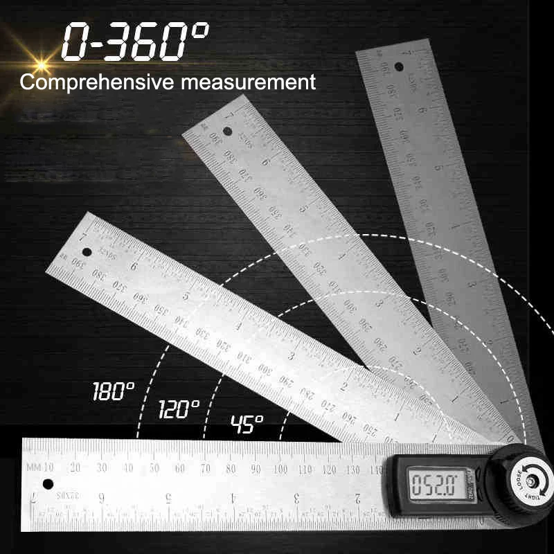 

Digital Angle Ruler Protractor Gauge Goniometer Electronic Stainless Plastic 200mm/280mm/480mm --M25