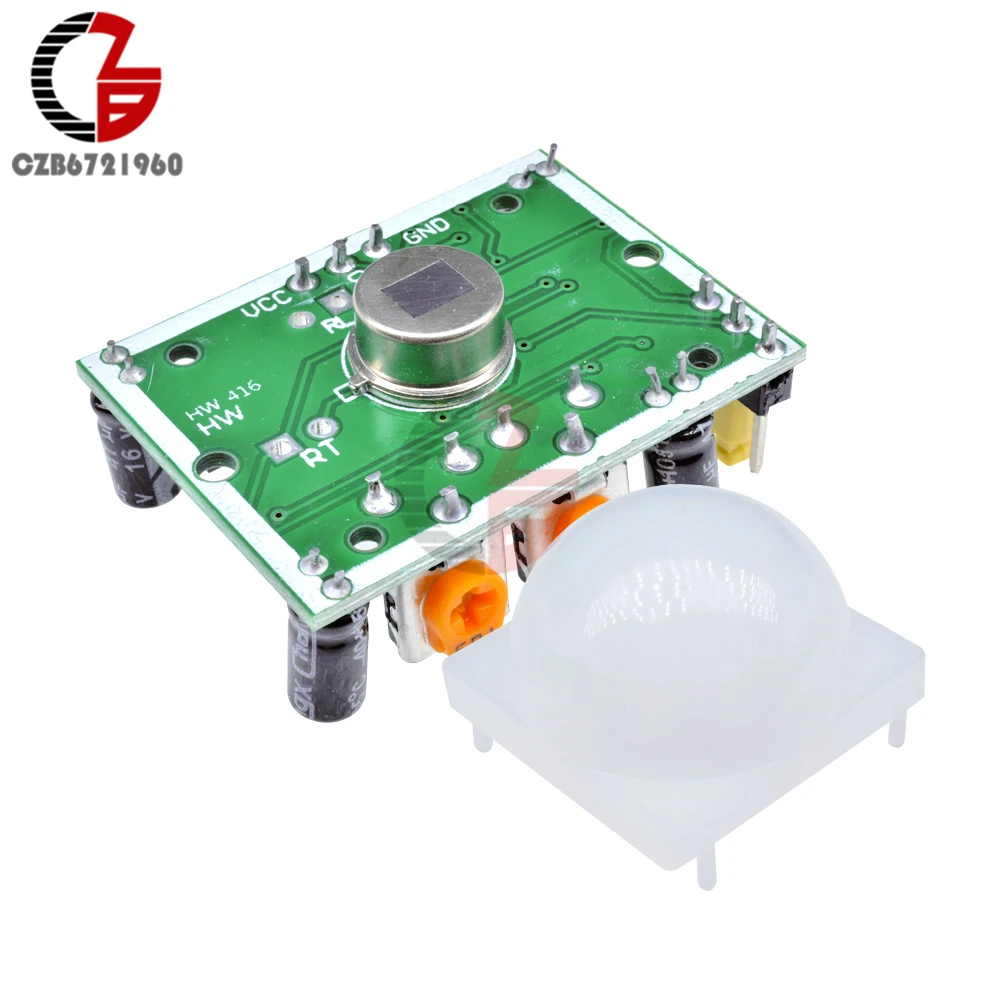 

2Pcs SR501 PIR Motion Sensor Switch 5V 12V Pyroelectric Infrared IR Body Photosensitive Detect Control Switch LED Light On Off