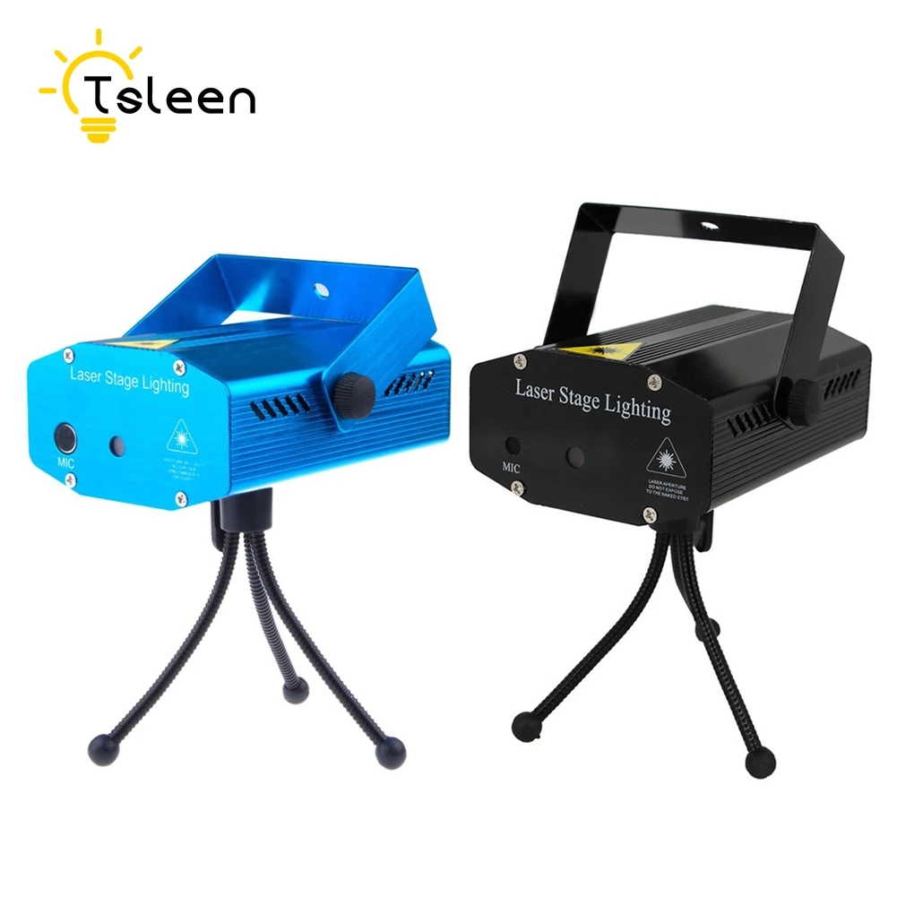 

TSLEEN Portable Mini R+G LED Laser Projector DJ Stage Light Adjustment For Xmas Party Club Bar Wedding Home Lighting Kit