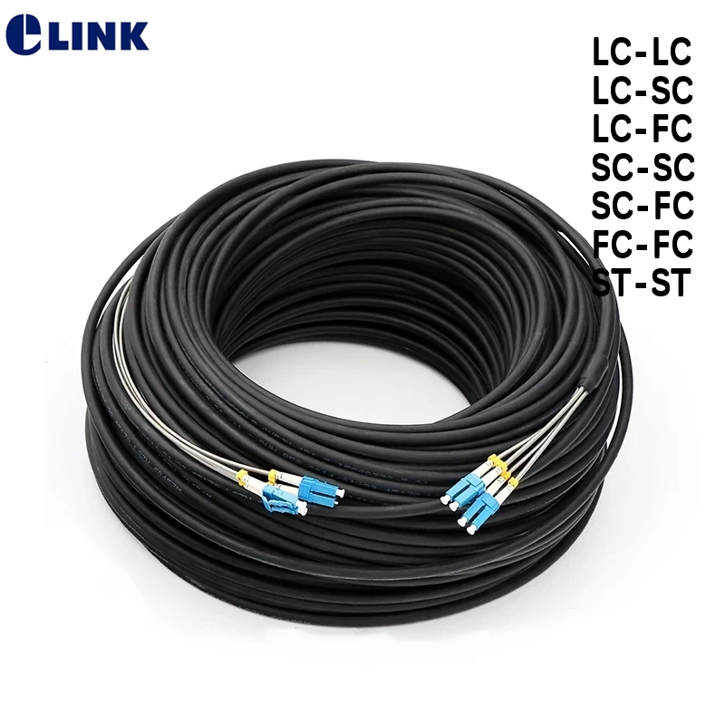 

500mtr Outdoor CPRI Fiber optic Patch cord LC SC FC ST 4 cores SM drop patch cable Singlemode FTTH FTTA jumper ELINK 4 fibers