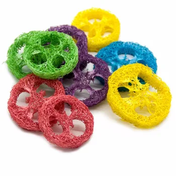 

African Grey Parrot Toys For Bird Accessories Loofah Cage Decoration Cockatiel Perch Toy Budgie Parakeet jouet calopsitte