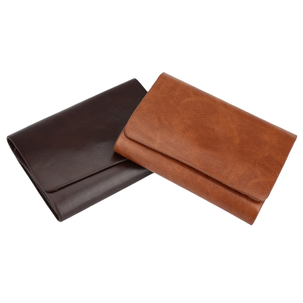 

Fashion Men Money Clip Wallet Genuine Leather Short Wallet High Quality Business Mini Pocket Wallet Coffee/Brown