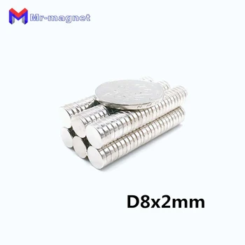 

500pcs Dia 8mm small mini tyni magnet 8x2 8*2 rare earth neodymium magnet super strong powerful magnetic material