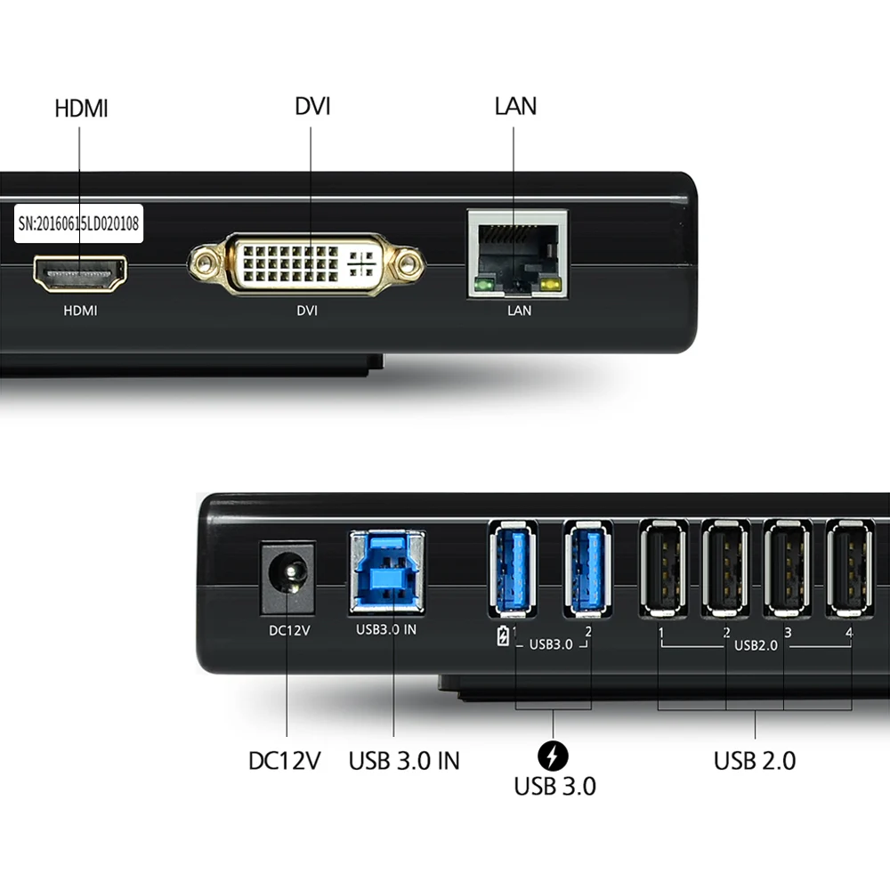 Wavlink USB 3 0 Универсальная док станция с двойным дисплеем Поддержка HDMI/DVI/ VGA 6 портами