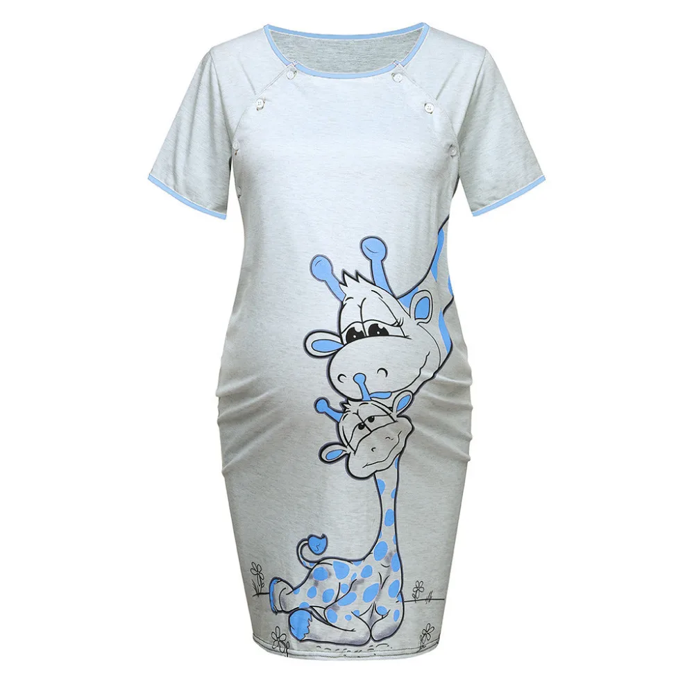 Модные летние Ночные рубашки с рисунками животных; пижамы для беременных женщин; домашняя одежда для кормления; Camisa De Dormir; для матерей; 2J