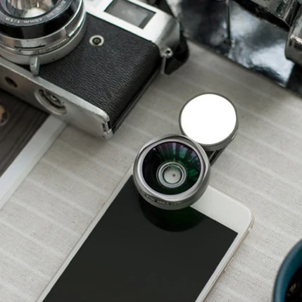 

2018 Universal Portable Mobile Phone Macro wide-angle lens 2in1 Camera Clip LED Lenses For iPhoneX 8 7 6s 6 Selfie Flash Light