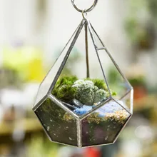 Modern Artistic Tears Shape Diamond 3MM Thick Clear Glass Geometric Polyhedron Terrarium Wall Hanging Air Plants Planter Holder