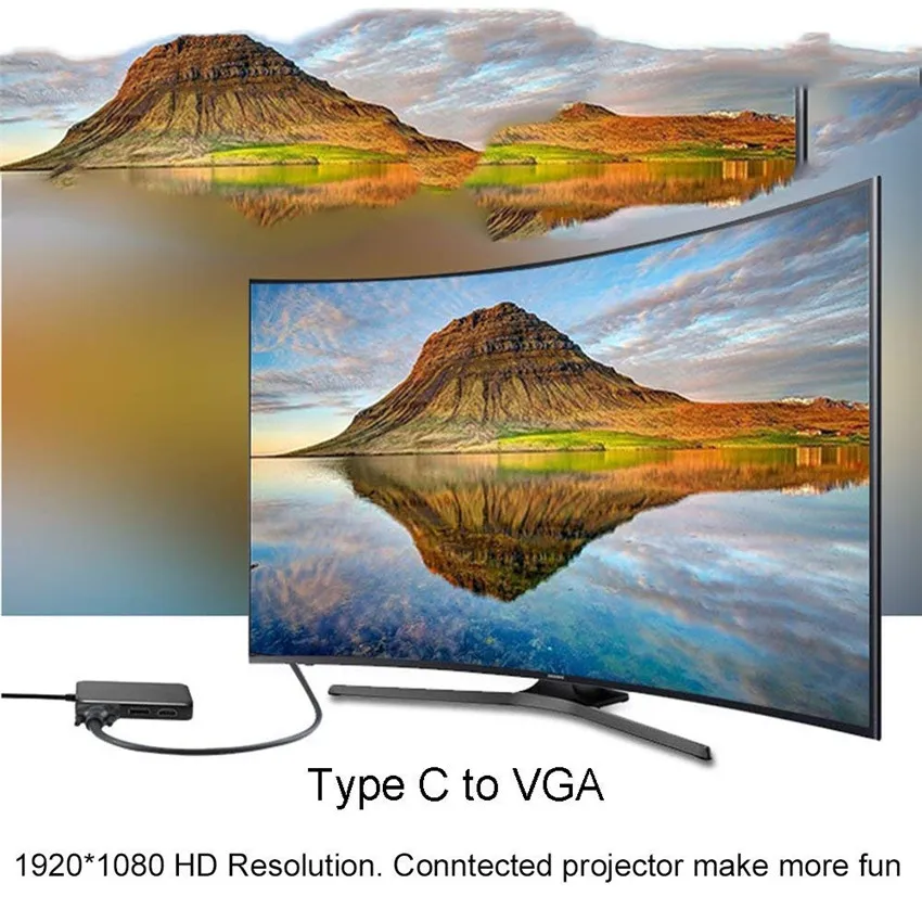 Адаптер Thunderbolt 3 к HDMI 4K VGA DP DVI адаптер USB C DisplayPort 60 Гц для Macbook Dell| |