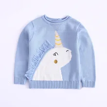 

Kids Autumn Clothes Toddler Girls Winter Round Neck Long Sleeve Sweaters Cute Unicorn Children Cotton Clothing Cardigan For Boys