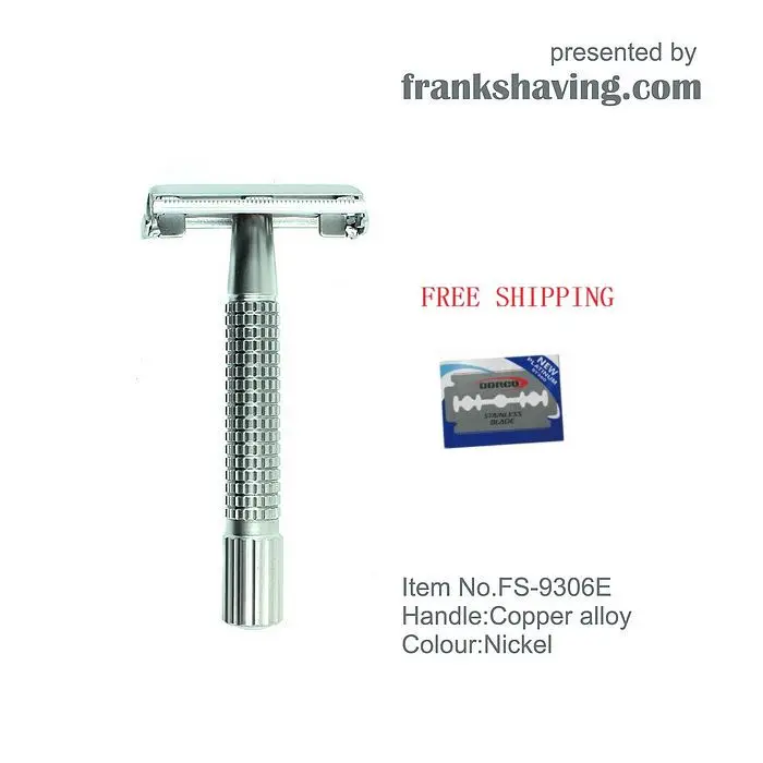Frank Shaving-Безопасная бритва с двойными краями, цвет никель+ бесплатное лезвие+# FS-9306E