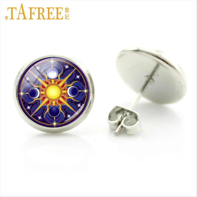 TAFREE 2017 новое поступление летние серьги гвоздики Мандала буддизм символ