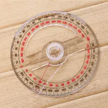 360 градусов указатель линейка транспортира Угол Finder поворотный рычаг диаметр 10 см пластик для школы офисные принадлежности
