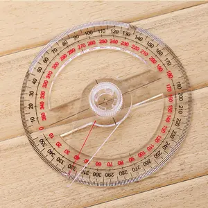 360 градусов указатель линейка транспортира Угол Finder поворотный рычаг диаметр 10 см пластик для школы офисные принадлежности - изображение