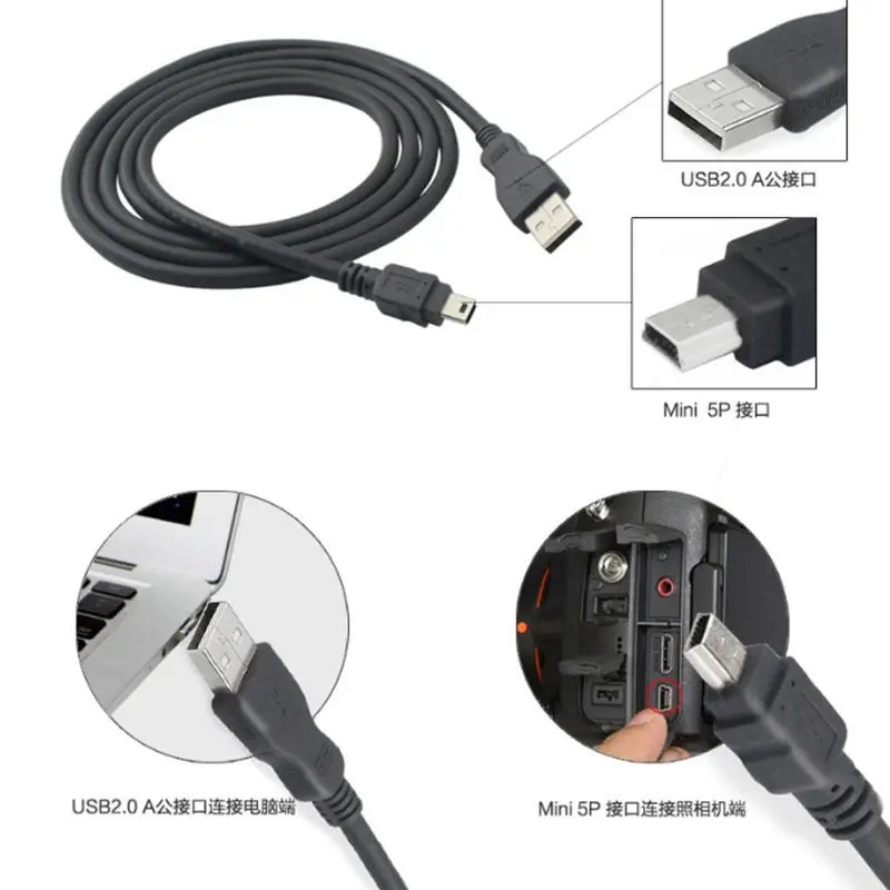 1 шт. 80/100 см в длину черный USB 2 0 A папа к Мини B Кабель адаптер 5P OTG V3 порта Usb
