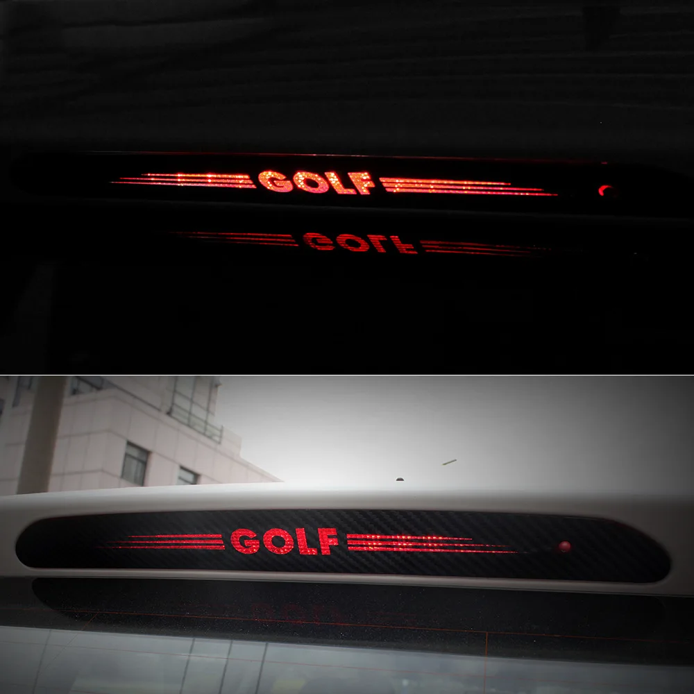 

Car Styling Carbon fiber Sticker For Volkswagen Golf 6 Mk6 Golf 7 car rear High Brake light Sticker emblem car Accessories