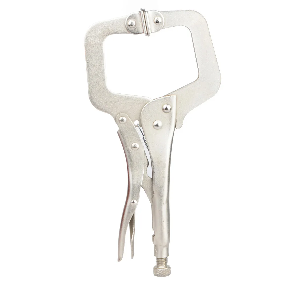 

1PC C-type Alloy Steel C Clamp Vise Grip Locking Welding Quick Pliers Pincers Tongs Forceps Wood Tenon Locator Hand Tool