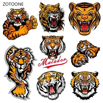 

ZOTOONE Tiger Head Iron on Transfer Patches Stripes on Clothing Diy Patch Heat Transfer for Clothes Decoration Stickers Gift G