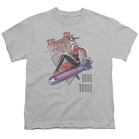 Trevco Dc-Harleys The Bomb - Short Sleeve Youth 18-1 Tee - Silver Medium