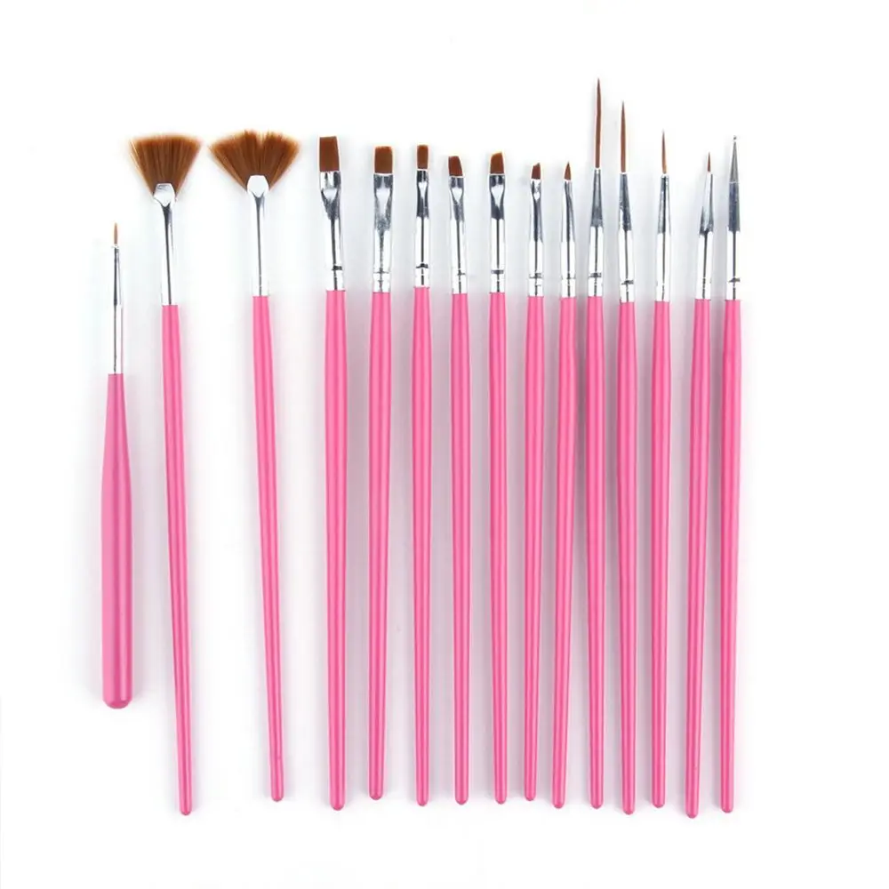 

15pcs/Set Cosmetic Nail Art Decoration Brush Kit Professional Painting Pen Manicure Tools for False Nail Tips UV Nail Gel Polish