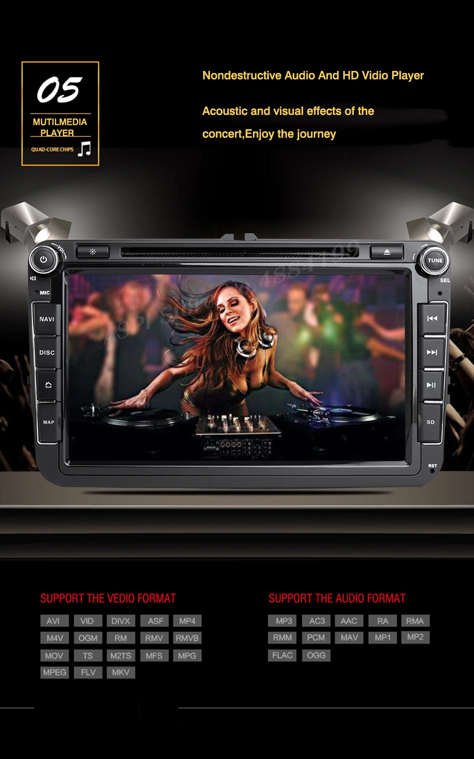 Best DSP IPS Car Multimedia player Android 9 GPS 2 Din Car Radio Audio Auto For VW/Volkswagen/POLO/PASSAT/Golf 8 Cores RAM 4G 64G 7