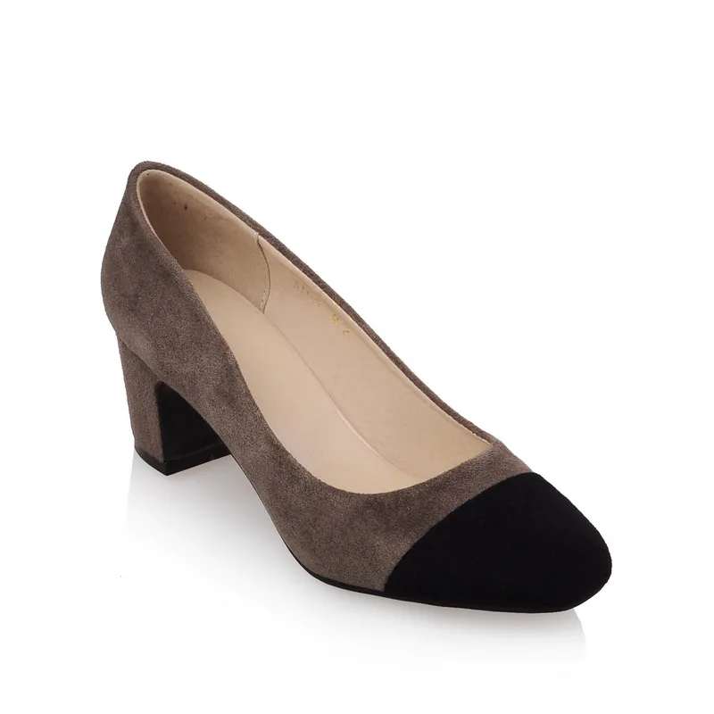 ZawsThia/; фирменные туфли-лодочки с круглым носком в стиле пэчворк; женская обувь; модные туфли на высоком каблуке-шпильке; деловая женская обувь - Цвет: Коричневый