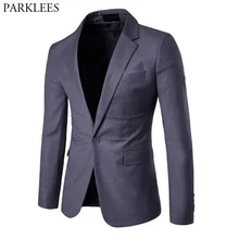 Серый приталенный, с одной пуговицей, Блейзер, пиджак, Для мужчин Фирменная Новинка Бизнес повседневный костюм пиджак Для мужчин свадебный смокинг жениха блейзер для мальчиков