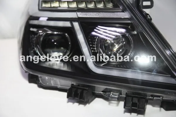 Для Nissan Patrol infiniti qx56 свет голову Ангельские глазки фара 2010--2014 год черный Корпус V2 LD