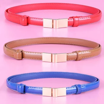

Personality Slim Women Belts 2019 Fashion Quality Leather Waist Belt Narrow Stretch Dress Straps Thin Buckle Waistband