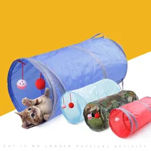 Funny Pet Cat Tunnel 2 Holes Play Tubes Balls Collapsible Crinkle Kitten Toys Puppy Ferrets Rabbit Play Dog Tunnel Tubes