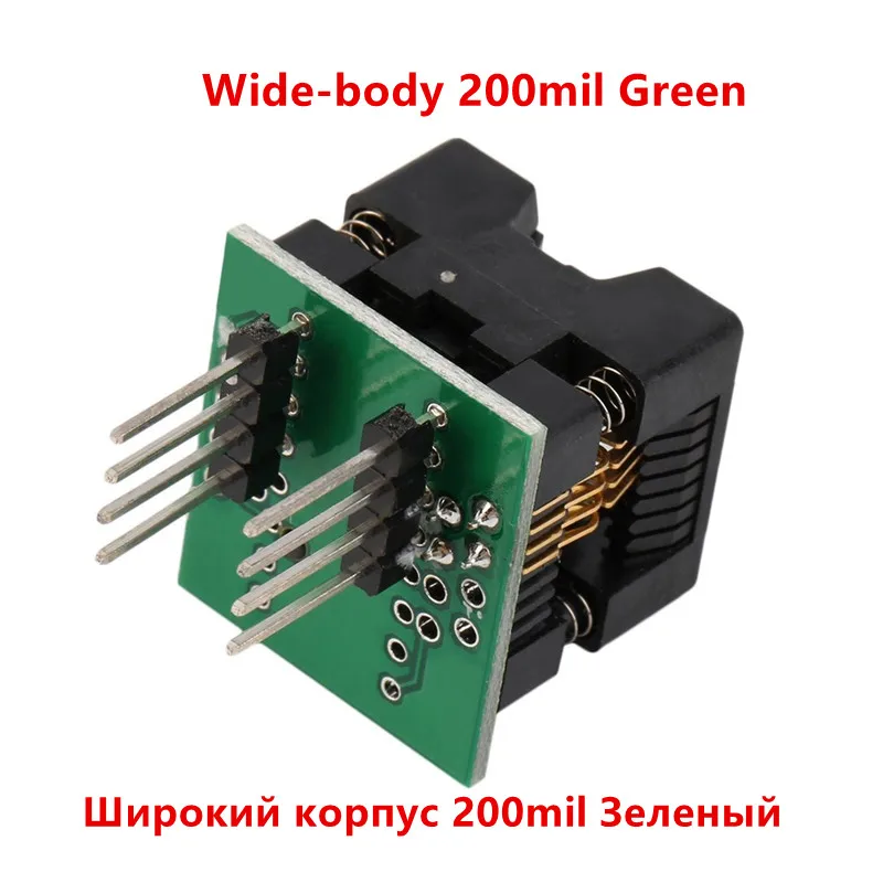 MSOP8 К DIP8 широкий корпус узкое сиденье широкий 150 мил 200 мил программист адаптер SOIC8 К DIP8 IC Разъем синий зеленый - Цвет: Wide 200mil Green