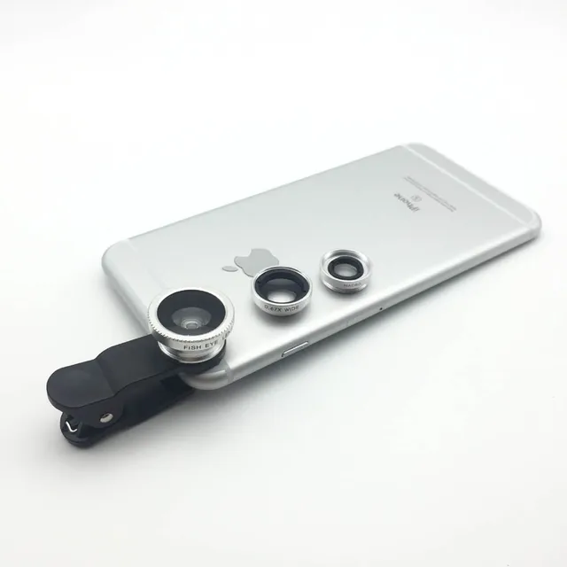 YIFUTE 5in1 10x Zoom Macro Fish Eye Lens Wide Angle Macro Lenses with Tripod Clip on For iPhone 7 plus Samsung LG phone Holder