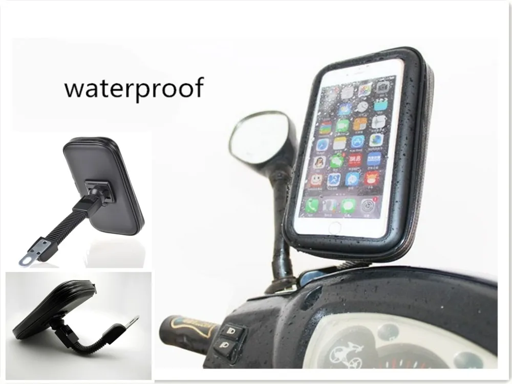 Motorcycle Phone Holder Rearview Mirror Mount Mobile Phone
