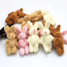 10 PCS Mini 6 CM Coelho Conjunta Pequeno Plush Stuffed TOY BONECA, vestuário & Acessórios Para o Cabelo Decoração Bonecas Brinquedos de Pelúcia