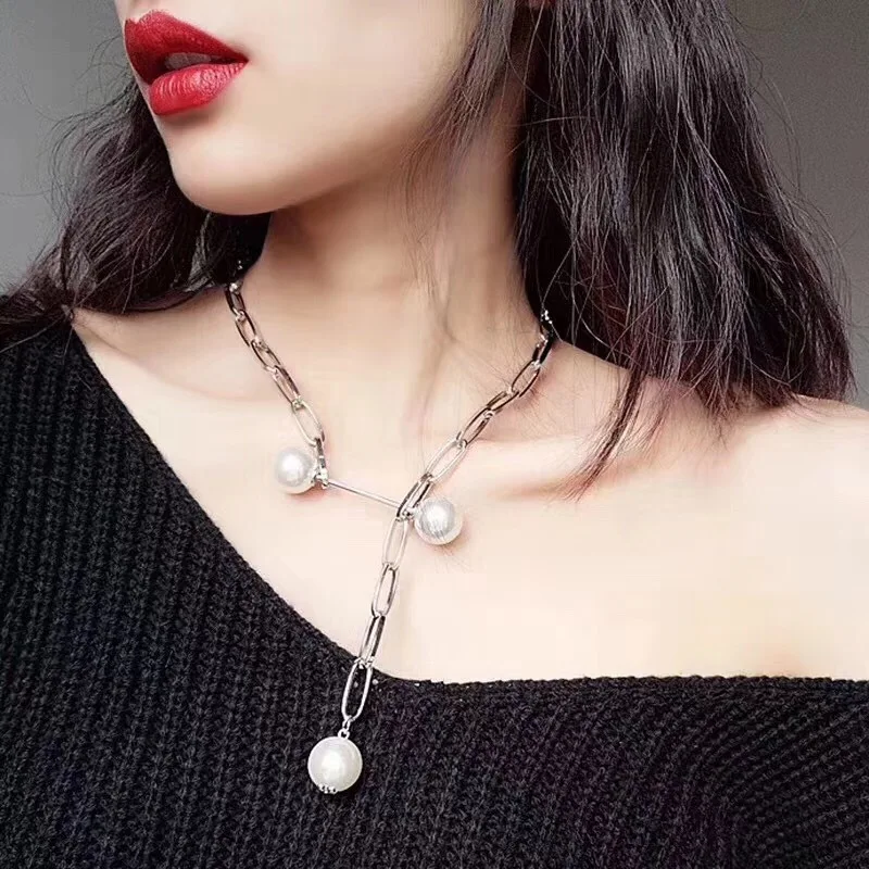 

2019 ZA Punk Multi Layered Pearl Choker Necklace Collar Statement Virgin Mary Coin Crystal Pendant Necklace Women Jewelry Bijoux
