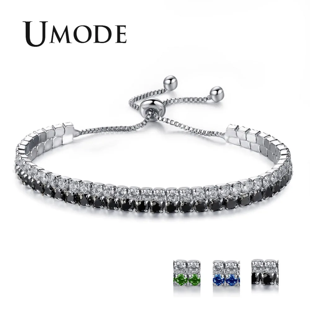 UMODE Новые разноцветные модные циркониевые браслеты с кристаллами для женщин