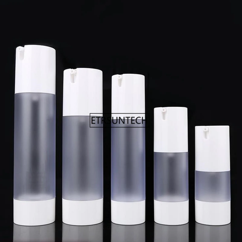 

100pcs 15/30/50ml Airless Pump Vacuum Scrub Bottle Toiletries Container Plastic Dispenser Travel Cosmetic Bottle F2905