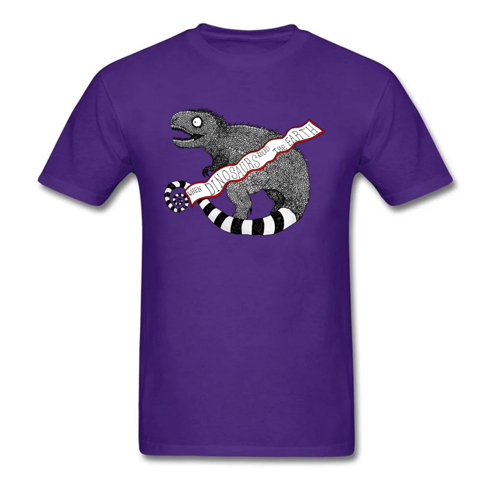 Burton esque Tyrannosaurus Rex O Neck T-shirts Summer Tops Shirts Short Sleeve Funny 100% Cotton Street Tee-Shirts Design Men Burton esque Tyrannosaurus Rex purple