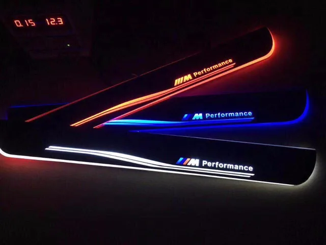 eOsuns Customized LED moving door scuff Nerf Bars & Running Boards door sill light overlays for BMW E90 3 series 2006-2011