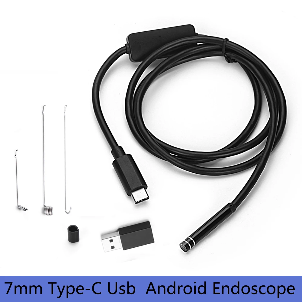 

HD 7mm Type-c Android Usb Endoscope Camera Snake Flexible Borescope Camera For Smartphone 1m 3m 5m 7m Cable IP67 Not Hard Wire